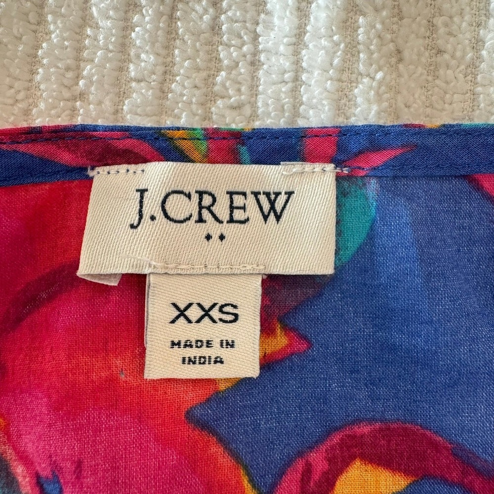 J.Crew Re-Imagined Tropical Floral Tassel Swim Cover Up Blue XXS - Picture 4 of 8